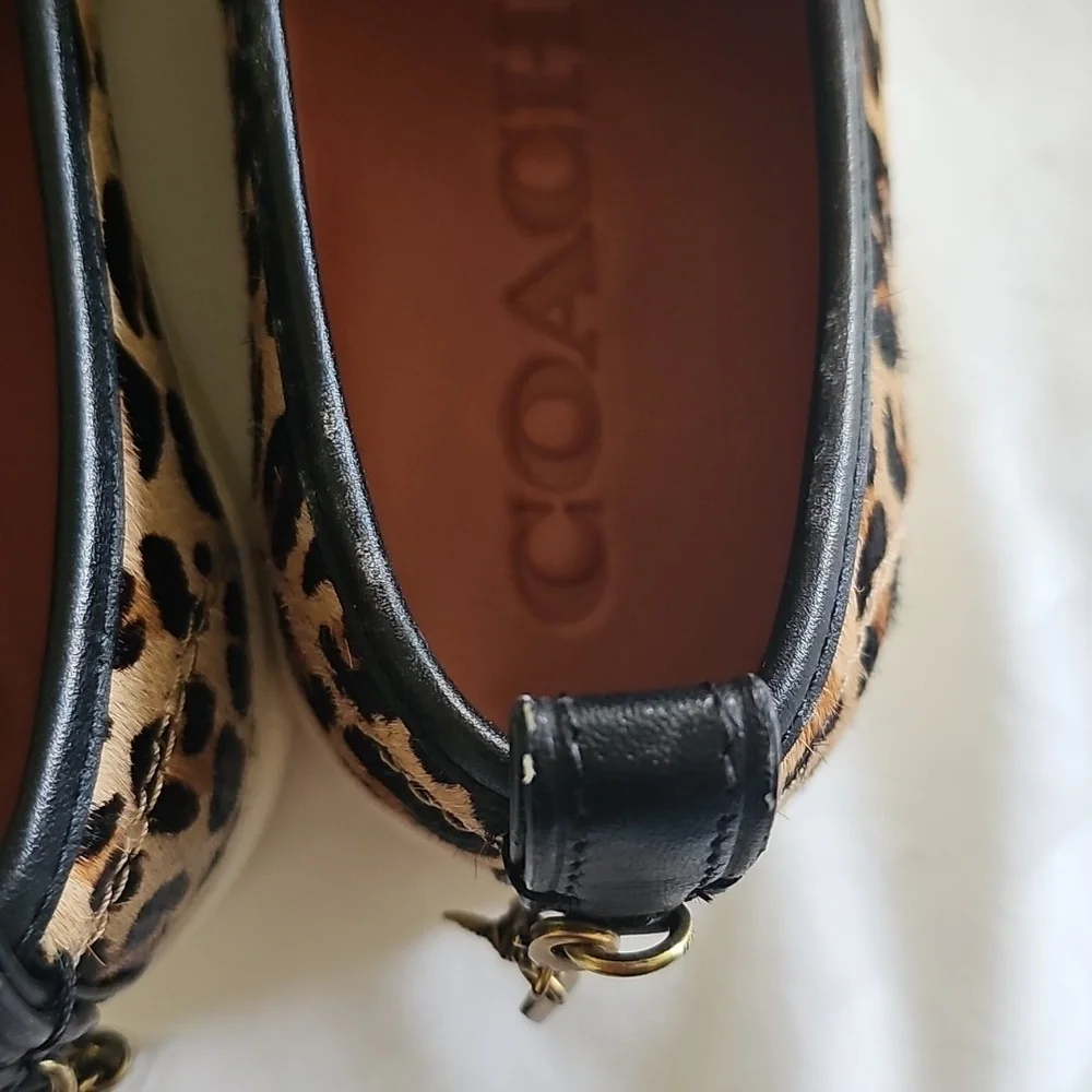 Coach Women's Leopard Patchwork Slip On Shoes